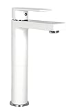 ARIEL ADRIAN-CW Matte White Finish Solid Brass Single Hole Lever Bathroom Vanity Lavatory Faucet [並行