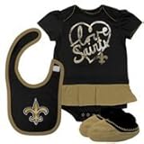 New Orleans Saints nfl幼児Girl 's fan-atic Skirtedクリーパーセット( 12ヶ月)