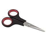 uxcell はさみ ブラック レッド プラスチック製 ステンレス鋼 ハンドル 12.5cm