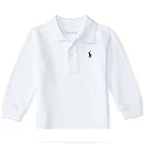 Polo Ralph Lauren(ポロラルフローレン) ポロシャツ 長袖（白色・青色） (24M（2歳）, 白) [並行輸入品]