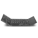 折りたたみ ワイヤレス キーボード タッチパッド搭載 日本語配列 かな入力可能 3台デイバイス登録 ワンタッチ切替接続 Windows Mac iOS Andriod対応 Type-C充電式 ブルートゥース キーボード iPad ノートPC パソコン タブレット スマホ用 (黒い)