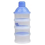 Seliyi 赤ちゃん　ベビー　お出かけ用　4層　粉ミルク　スナック　離乳食　保存容器　フードボックス　ボトル ブルー