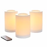 Inglow cgt20406wh3rインドア/アウトドアPillar Candle withリモート制御とタイマー機能、4 6インチ、ホワイト、3 - Pack