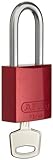 Brady Aluminum Lockout/Tagout Padlock Keyed Different 1-3/5 Body Length 1-1/2 Shackle Clearance Red 