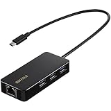 BUFFALO Giga対応 Type-C LANアダプター ハブ付 ドッキングステーション ブラック LUD-U3-CGHBK