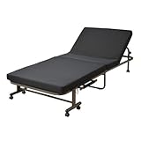 山善(YAMAZEN) 低反発折りたたみベッド(ハイバック) ブラック KBT-7S(WBK/DBR)RG