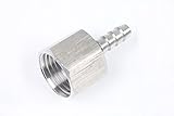 Generic Bar Production Stainless Steel 316 Barb Fitting Coupler 1/4" Hose ID x 1/2" Female NPT Air F