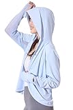 [Seabreeze] [シーブリーズ] レディース アームカバー フード付き カーディガンタイプ 接触冷感 UVカバー スリット ブルー 1枚