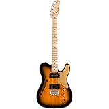 Squier by Fender エレキギター Paranormal Cabronita Telecaster Thinline, Maple Fingerboard, Gold Anodized Pickguard, 2-Color Sunburst 2CS ソフトケース付き