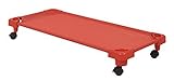 ECR4Kids Stackable Assembled Standard Kiddie Cot with Casters, Red [並行輸入品]
