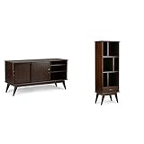 Simpli Home Draper Mid Century TV Media Stand Medium Auburn Brown + Simpli Home Draper Mid Century B