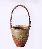 信楽焼 ビードロ 変形 長 つる付 花入