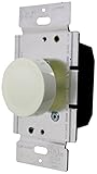 Enerlites 52131-A 600-Watt Single-Pole Push On/Off Lighted Rotary Dimmer, 120-Volt AC, 60Hz, Almond 