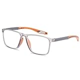 [REAVEE] 老眼鏡 ブルーライトカット 超弾性 PCメガネ 軽量 コンパクト おしゃれ グレー +1.50