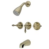 Elements of Design EB232AL Magellan Three Handle Tub & Shower Faucet, 5' Spout Reach, Polished Brass
