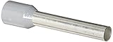 Panduit FSD81-18-C Insulated Ferrule, Single Wire DIN End Sleeve, 12 AWG Wire Size, Gray, 0.19" Max 