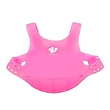 首に巻かない肩掛けタイプ　超柔らかい防水シリコーンよだれかけビブ ポケット付き 6か月頃から　男女兼用　ピンク