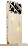YUZOR 「極薄」 iPhone 12 ケース 超薄型 Magsafe対応 いphone12 ケース レンズを完全に覆う一体型設計 ストラップホール付き アイフォン アイホン (iPhone12 金) CB-da-12-jin