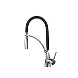 Rozin クロームメッキ 黒色 洗面台 シンク用 蛇口 混合栓 プルアウトスプレーノズルを バスルーム用 じゃぐち