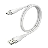 USB Type C ケーブル 1.2m 1本セット SLEIJAOOE 絡まないケーブル シリコン素材採用 66W急速充電 USB-A to USB-C 高耐久 断線防止 USB2.0 データ転送 スマホ/タブレット/ゲーム機 等Type-C機器対応 (ホワイト)
