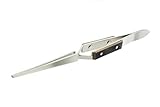 SE TW510FG 6-1/2" Straight Tipped Cross Locking Tweezers with Fiber Grip [並行輸入品]