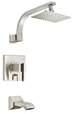Danze D512044BNT Sirius Single Handle Tub and Shower Trim Kit with Efficient Flow Showerhead, Brushe