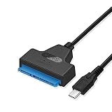 Satohom SATA USB C 変換アダプター 2.5インチ SSD/HDD コンバーター 高速 ハードディスク SATA USB C 変換アダプター HDD USB C 外付け 変換 コネクタ SATA ハードディスク用アダプター ポータブル UASP 対応 最大5GBPS 高速転送 (黒)