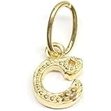 [トマトサラダ] K18 18金 ダイヤ付きイニシャルペンダントヘッド （イニシャルC） ダイヤ0.01ct