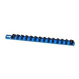 Ernst Manufacturing 8418M-Blue-3/8 13-Inch Magnetic Socket Organizer and 14-3/8-Inch Twist Lock Clip