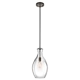 Kichler Lighting 42047OZ Everly 1-Light Mini Pendant, Olde Bronze Finish with Clear Glass Shade [並行輸