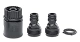 Premium 4 Piece Soft-Touch Water Hose Quick Connector Expansion Set- Male & Female Adapters Included