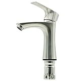 【xinlixing】9033年洗面用ステンレス水栓SUS304製シングルレバー洗面用冷温切換え混合水栓手洗いボウル用蛇口セラミック製回転板弁により(60厘米オリジナルホース付き)