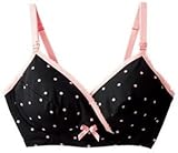 Angeliebe エンジェリーベ マタニティ インナー アンダー 楽々 ブラトップ 下着 産前 産後 ブラジャー 授乳ブラ L ブラック ドット 24001 24001230