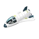 子供の宇宙のおもちゃ 光る スペースシャトル 宇宙船 180 ° 回転可能な宇宙ステーション リターンキャビン スペースカー 男の子 女の子 3歳 4歳 5歳 6歳の男の子向けの幼児用宇宙おもちゃ (スペースシャトル)