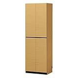 白井産業【SHIRAI】壁面収納 キャビネット 扉付 ポルターレ ナチュラルブラウン 幅60cm 【2梱包】 POR-1860DNA