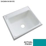 Thermocast Wentworth 25 x 22インチキャストアクリルシングルボウルキッチンシンク、ティール