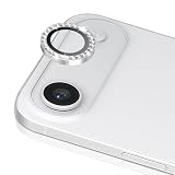 RanBluu カメラフィルム iPhone Air (17 Air) 対応 レンズフィルム アイフォン 17 Air 用 キラキラ ラインストーン付き レンズ カメラカバー レンズプロテクター アルミ合金 & 9H強化ガラス製 独立型 露出オーバー防止 高透過率 剝落防止 耐衝撃 キズ防止 カメラ保護フィルム iPhone air 用 シルバー
