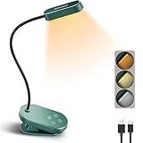 Glocusent　ブックライト 　読書灯 クリップ 小型　16LED 5段階調光 3段階調色 Type-C充電式 最大80時間使用可能 滑