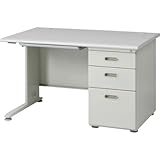 シンプル 丈夫なホワイトデスク オフィスにも。