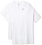[ヘインズ] 2枚組み 綿100% メンズ 半袖Tシャツ M Vネック 白2枚組