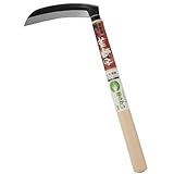 若獅子 片刃 薄鎌 鋼付 角 150mm 柔らかい草用