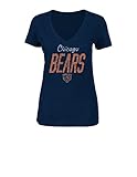 NFL Chicago BearsレディースWinning Ranksプログラム半袖VネックTシャツ、スモール、海軍ヘザー