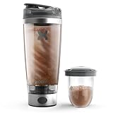PROMiXX PRO 電動プロテインシェーカーボトル 600ml | 充電式 強力で滑らかなプロテインシェイク用 | 補助ストレージ付き - BPAフリー (シルバーホワイト/グレー)