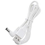 KAUMO USB電源ケーブル DCプラグ(5.5/2.1mm L字型 横向き) 1m (白)