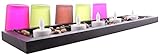 カラフルなIlluminating Tabletop Decor forホームSpa Office鮮やかなキャンドルホルダーバッテリーPowered Flameless Candle Decorati