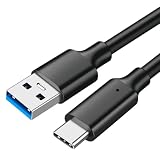 USB-A to USB-C ケーブル 0.5m USB Type C 60W/3A 急速充電 10Gbps高速データ転送 タイプc 充電ケーブル 高耐久PVC素材 Xperia/Samsung/Asus Zenfone/Arrows/PS5コントローラー タイプc多機種対応 (ブラック, 0.5m)