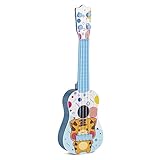 [TAOHUA]ギター 子供用 おもちゃ 子供用ウクレレ キッズおもちゃ 子供玩具 4弦 ウクレレギター 楽器玩具 弦楽器 知育玩具 ミニギター ウクレレおもちゃ ピック付き 初心者 演奏 練習 (12.5*4*41CM, ブルー)