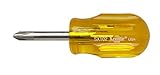 Xcelite SX102 Chrome Vanadium Steel Phillips Round Blade Stubby Screwdriver, #2 Head, 1-5/16' Blade 