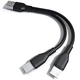 YFFSFDC USB 2.0 二股ケーブル USB 2.0 Aオスto USBタイプCオス& マイクロUSBオスY字2分岐ケーブル USB & タイプC 延長ケーブル 同期充電 多機能2 in 1 USBタイプC Yスプリッタケー Micro USB & Type-C 2股ケーブル 20cm