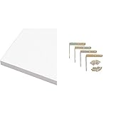 『 カラー化粧棚板 LBC-1230 ホワイト』と『 ボード用 金具 コーナー 4枚 Z-18C』のセット